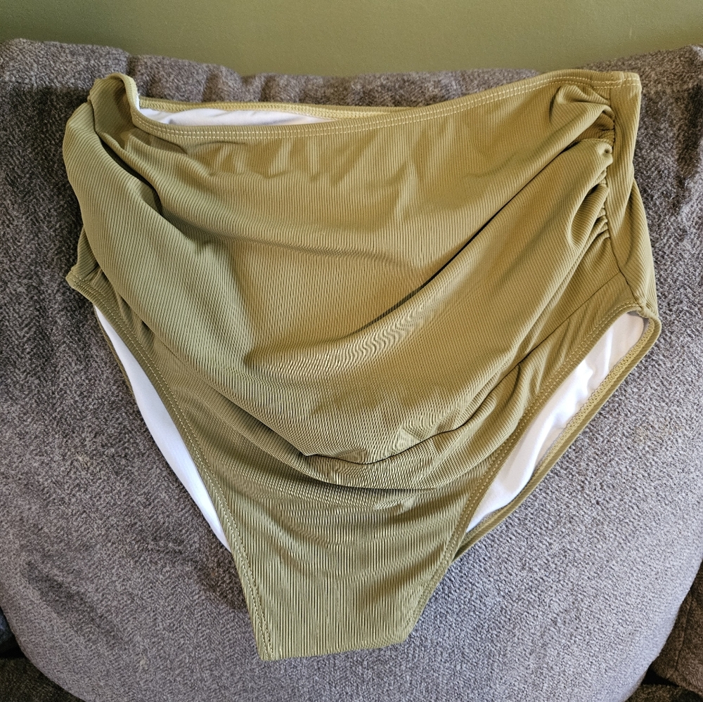 Maternity Summer Mae Swimsuit Bottoms Olive Green Size Small